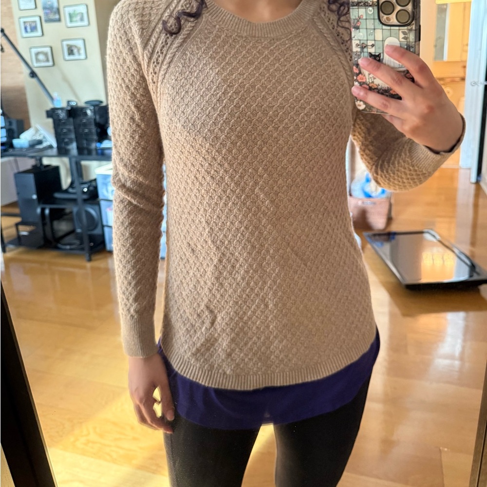 LOFT Textured Tan Sweater